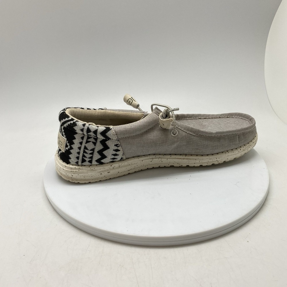 Hey Dude Mens 8 Wally Funk Jacquard Bungee Gray Beige Aztec Shoes Slip-On - Picture 6 of 10